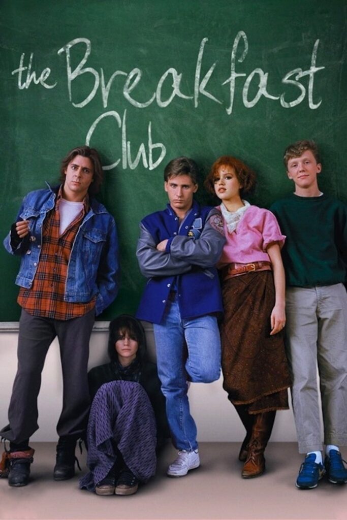 Four teens in detention for cover of The Breakfast Club movie