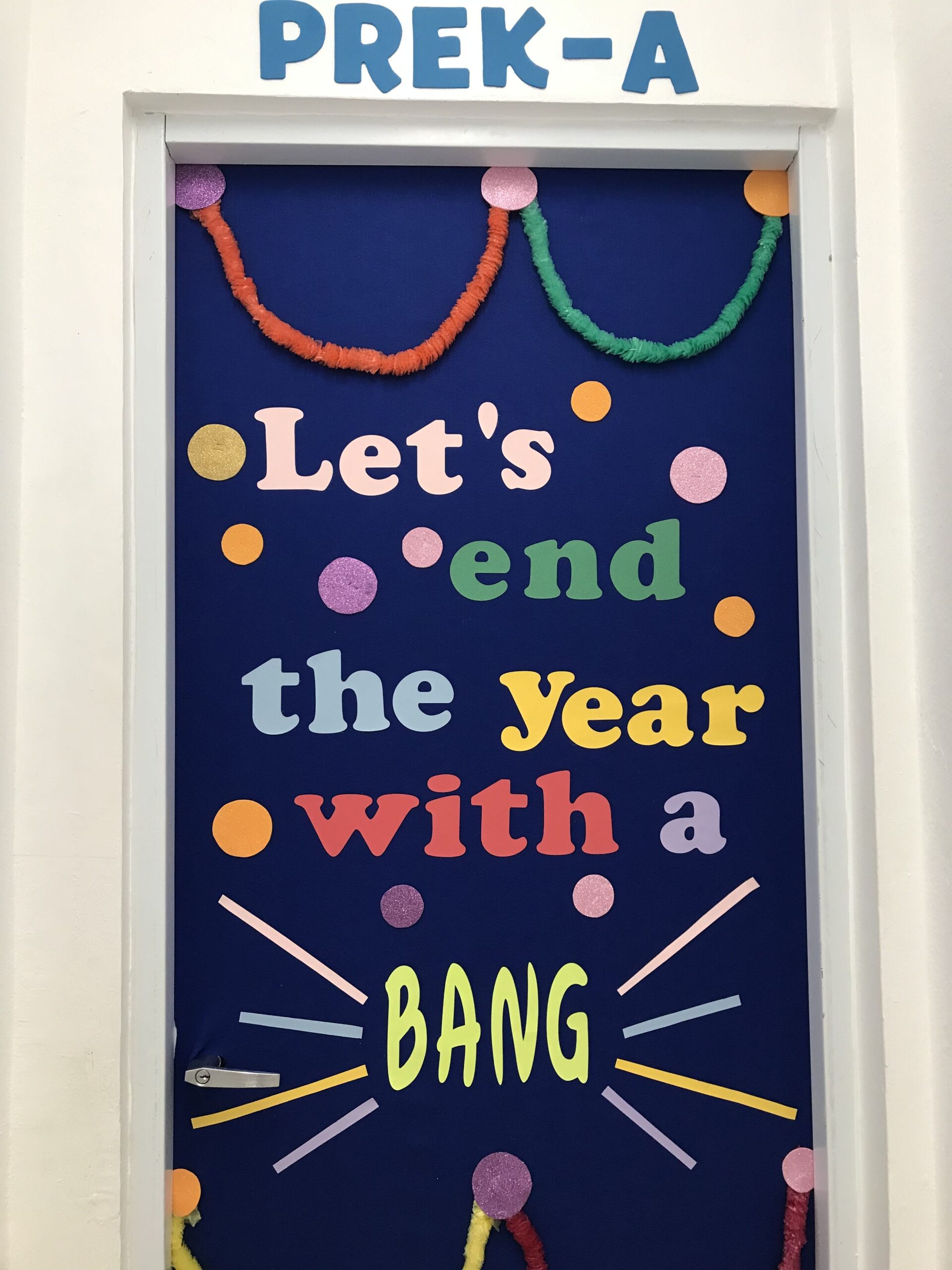 Brightly colored text reads Let's end the year with a bang. 