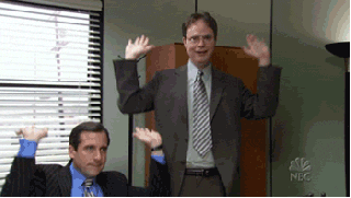 Gif of two men "raising the roof."