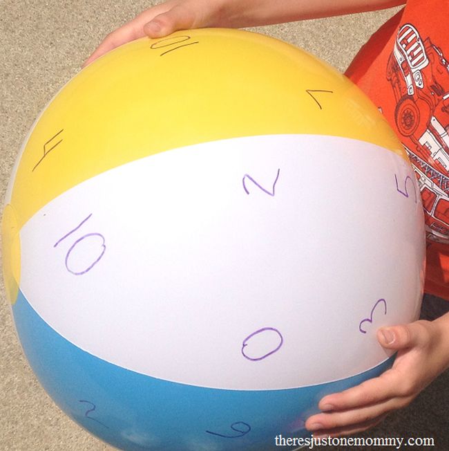 beach ball with numbers on it for a math facts games