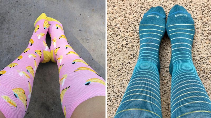 Collage of the best compression socks options for teachers