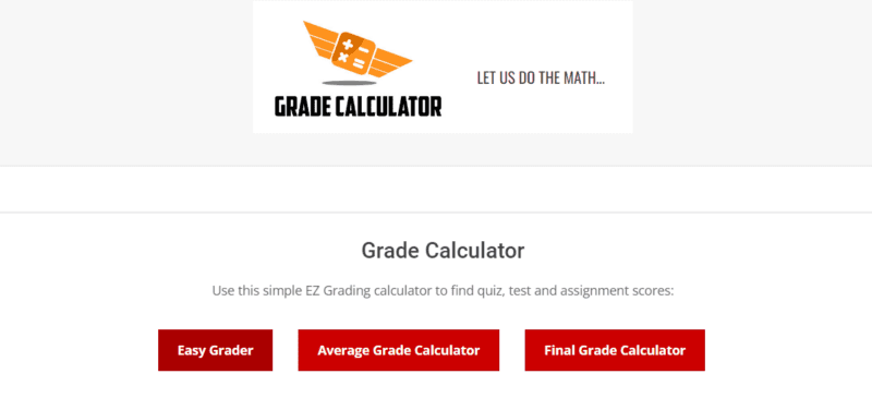 Screenshot of Grade Calculator: Let's Do the Math