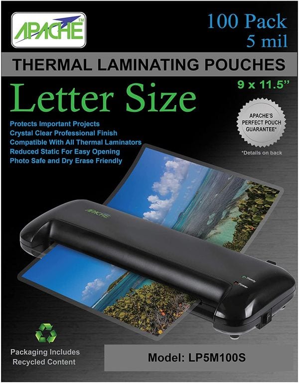 100-Pack 3.5 X 5.5 Laminating Pouches – 5 Mil Clear Sleeves For Index Cards, Photos