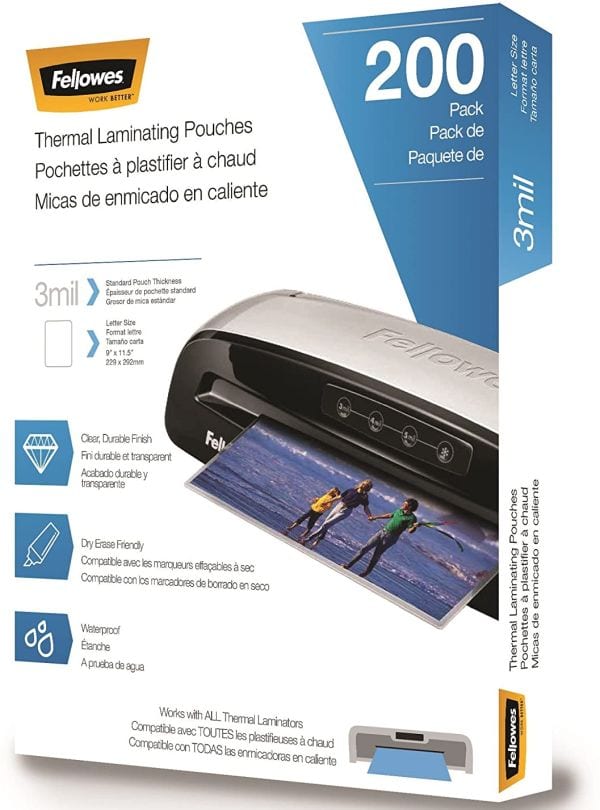 Fellowes 3 mil Letter Size Laminating Pouches (Best Laminating Pouches)