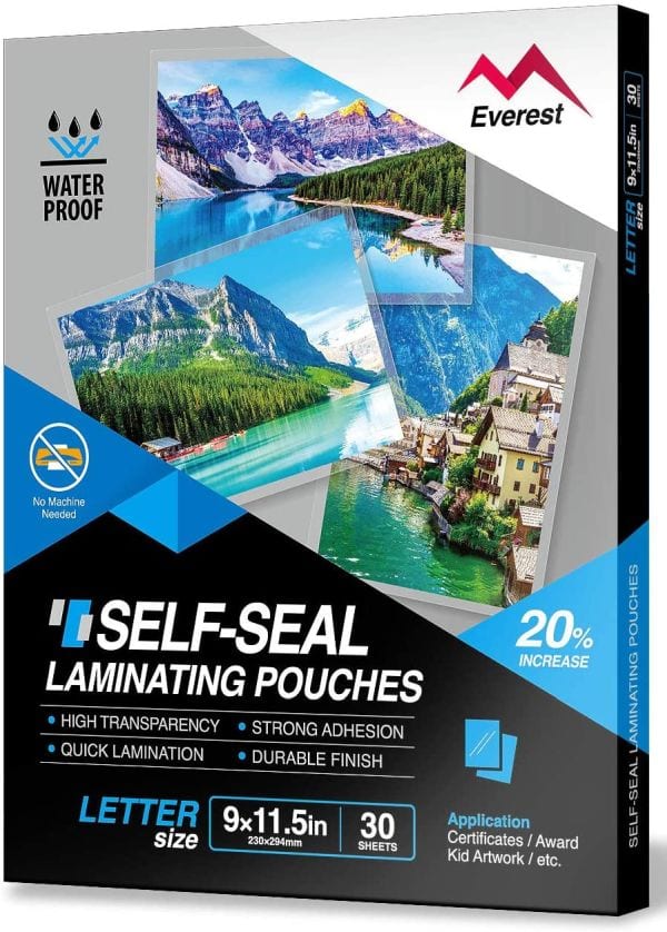 Everest Self-Seal Laminating Pouches (Best Laminating Pouches)