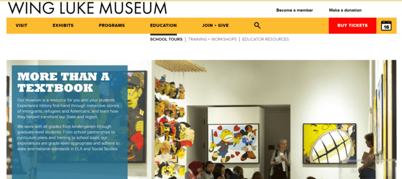 Wing Luke Asian Pacific American Museum website for students