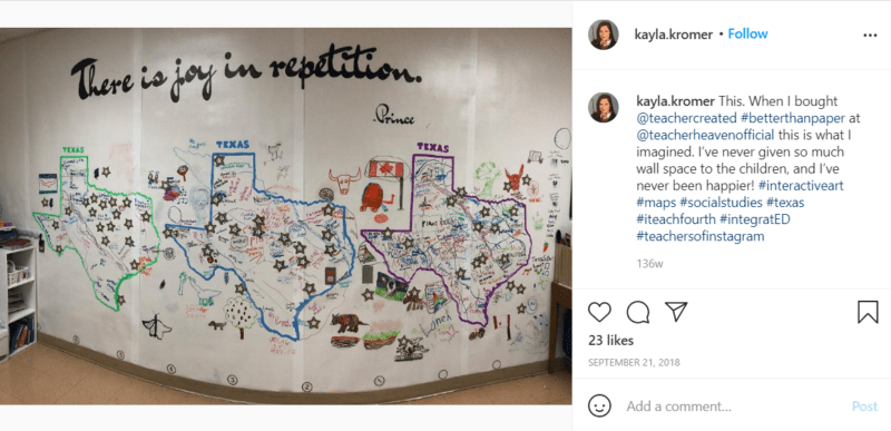 Still of better than paper gives you a classroom mural wall from Instagram