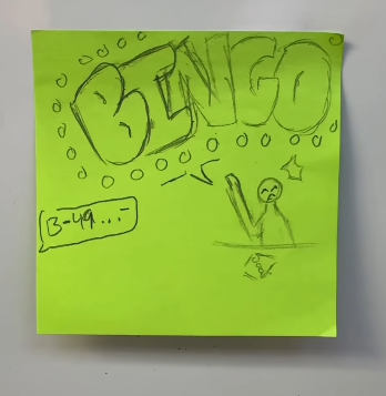 This Teacher Asked His Students What People In Their 40s Do For Fun, And We’re Dying (Maybe Literally) Student illustration on Post-It of what people in their 40s do for fun