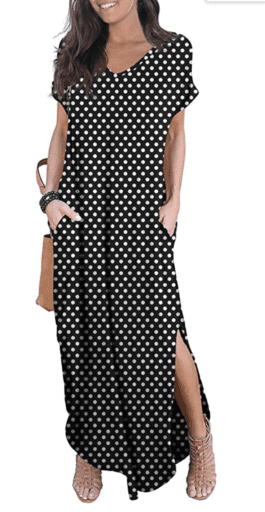 Black and white polka dot dress with pockets