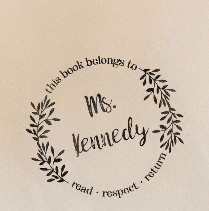 This book belongs to teacher stamp