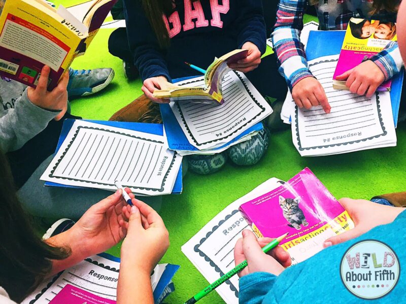 kids reading books in a book club for a fun friday activity