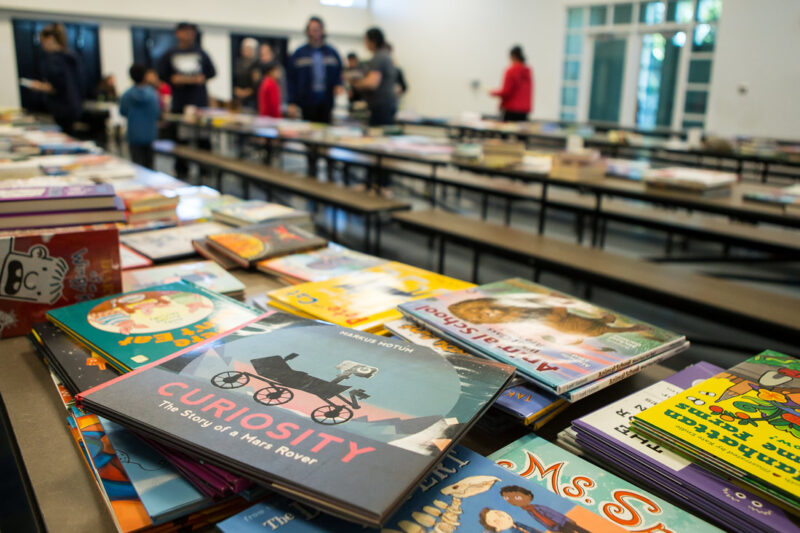 books on a table