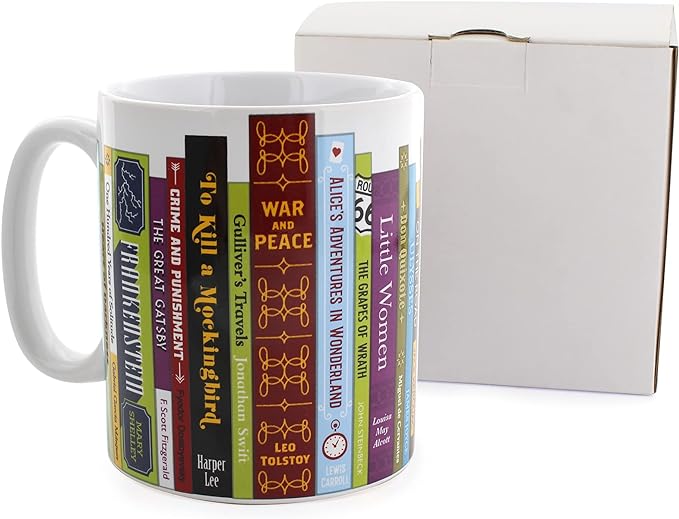 mug with book decoration 