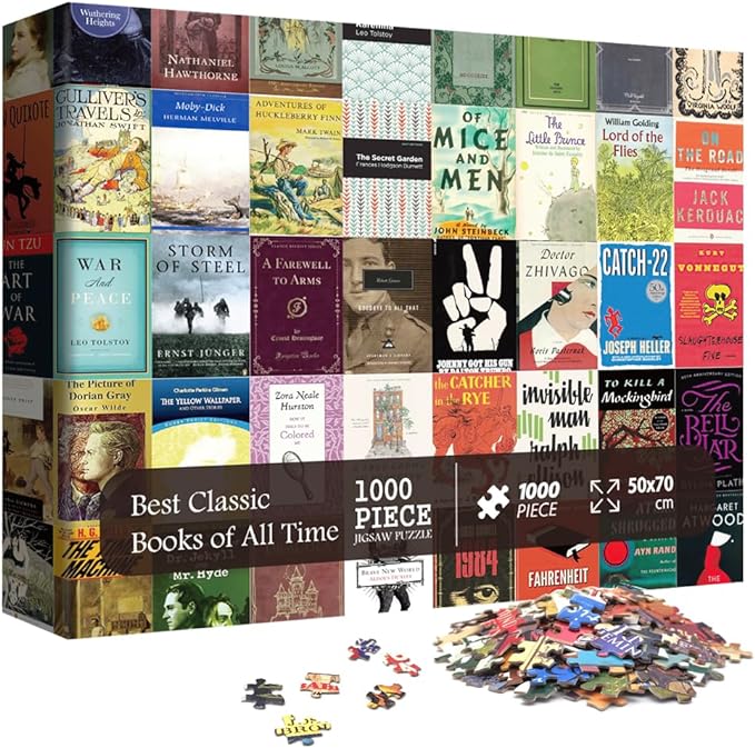 puzzle with book covers 
