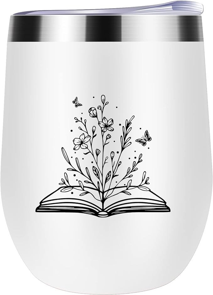 tumbler with a book design 