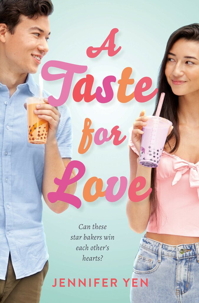 Teen boy and girl holding drink on cover of A Taste for Love