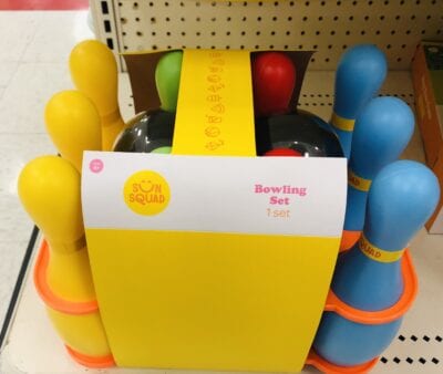 Plastic bowling set from Target