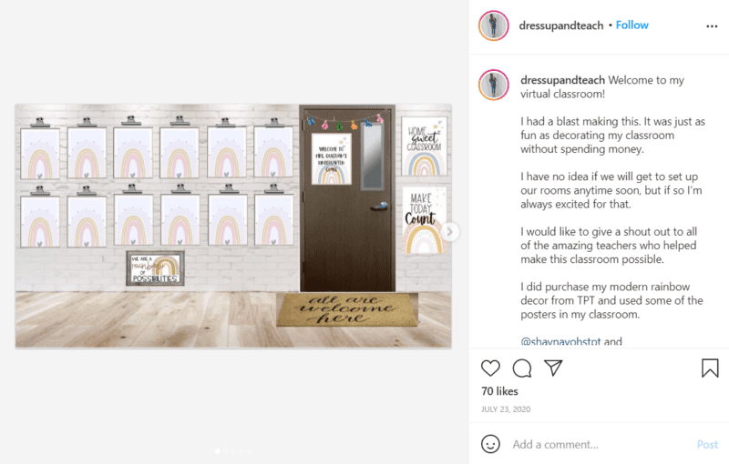 Still of bring hygge to your classroom by keeping it neutral from Instagram