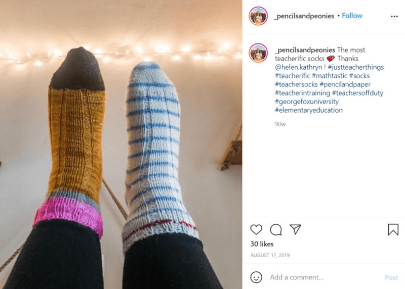 Still of bring hygge to your classroom with cozy socks from Instagram