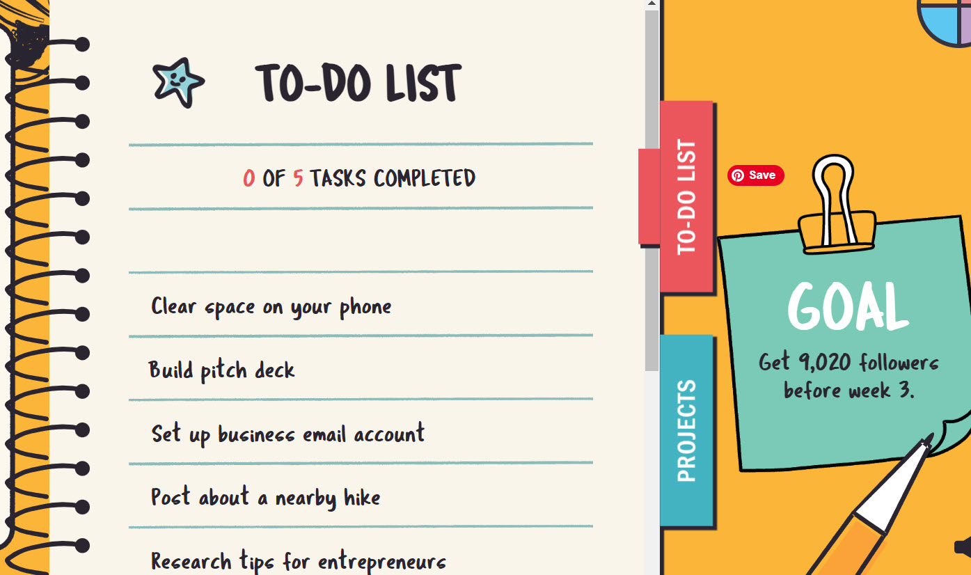 To-Do List page from Influenc'd, a game about making a living as an influencer