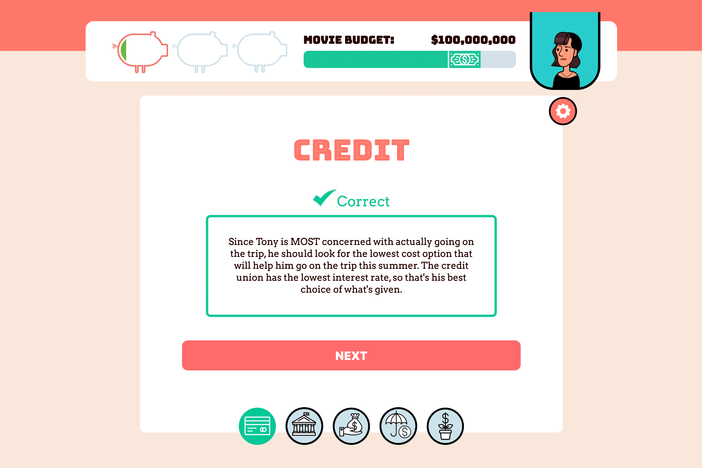 Page from Lights, Camera, Budget!, a money management game for teens and tweens