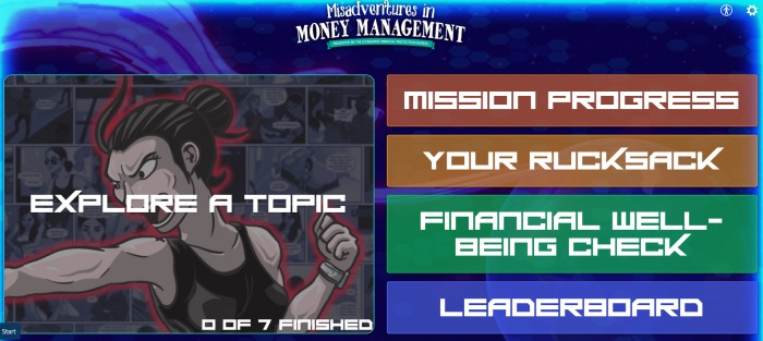Screenshot of Misadventures in Money Management game for teens