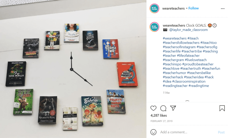Still of build your schools reading culture by leaving reminders of books everywhere from Instagram