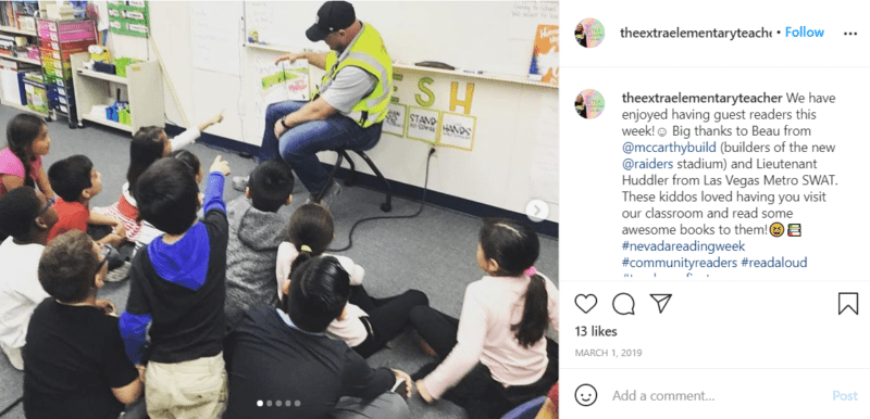 Still of build your school's reading culture with a community read aloud day from Instagram