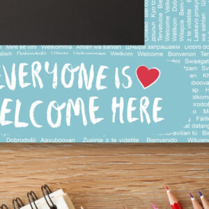 Bulletin board borders in 47 printable designs displayed across a classroom wall