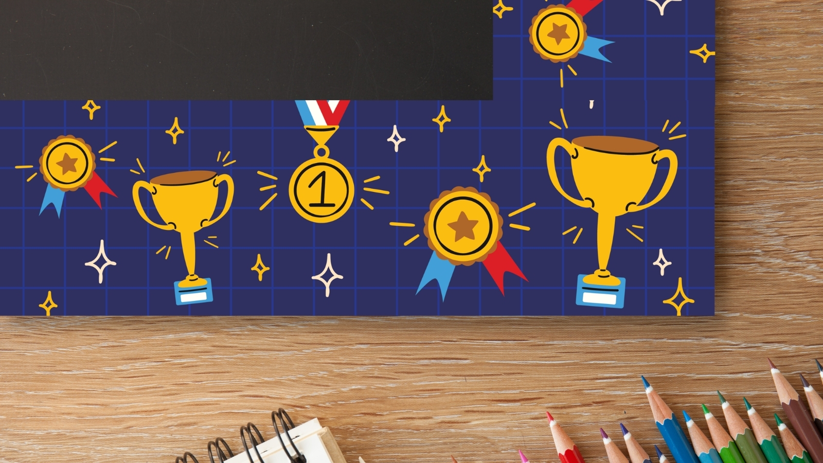 Trophy and medal classroom border printable