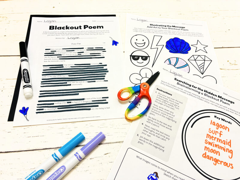 an image of three blackout poetry template printables