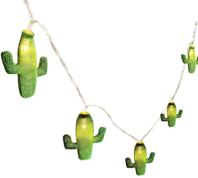 Cactus shaped green hanging string lights for classroom