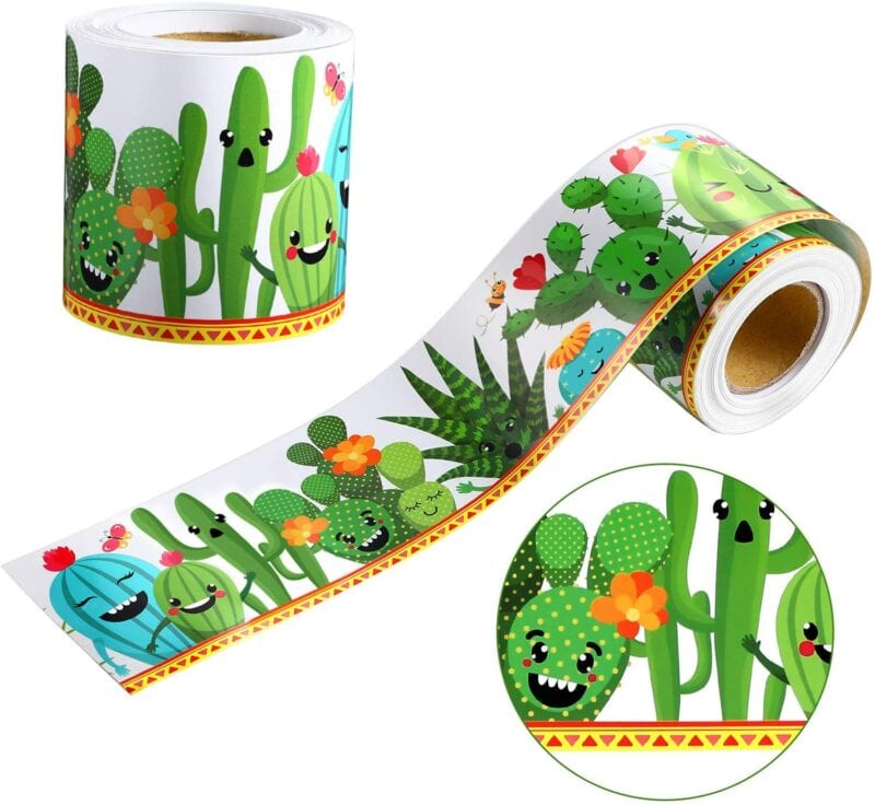 Removable cactus classroom borders for wall decor