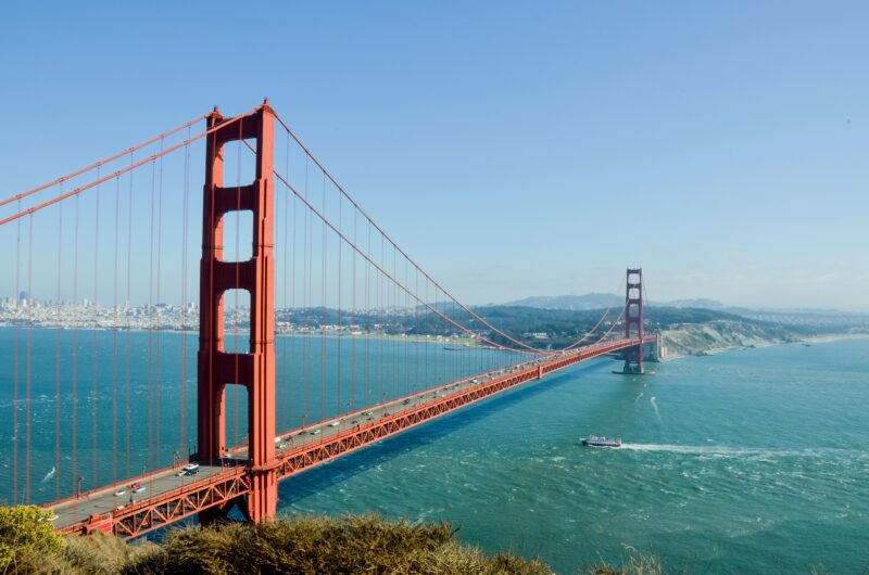 Golden Gate Bride in California, a state with a high average teaching salary