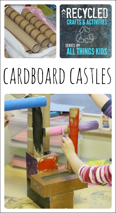 Castles are created from different forms of cardboard.