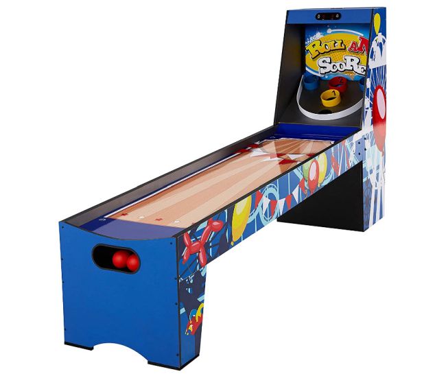 Home ball rolling game like skeeball that can be used for carnival games