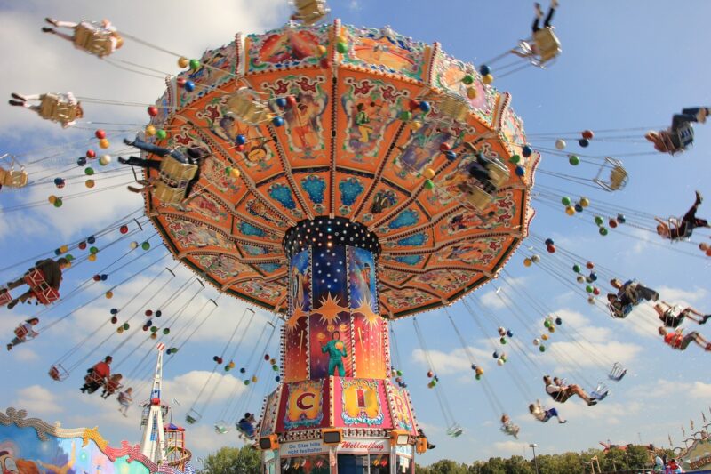 kids on a carnival ride 