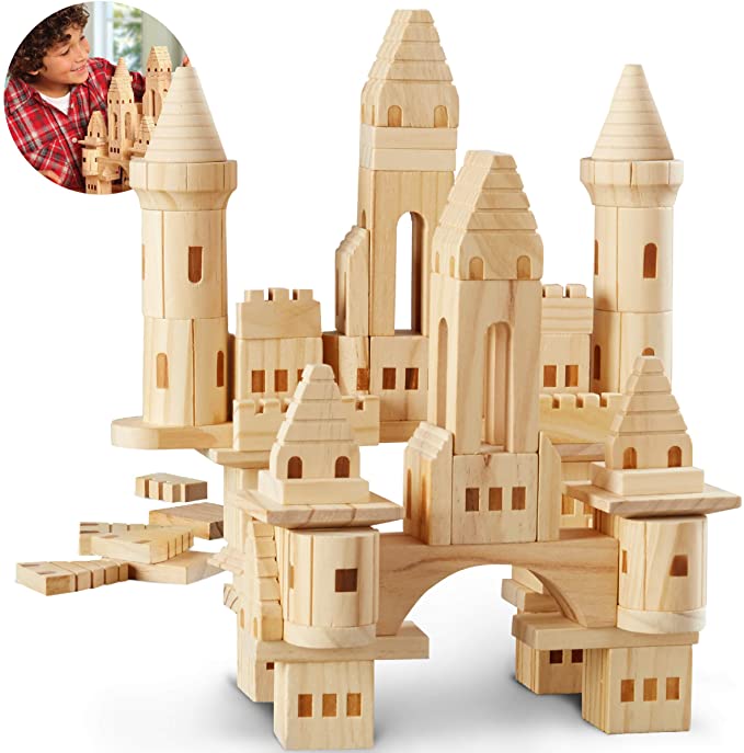 Wooden castle building blocks