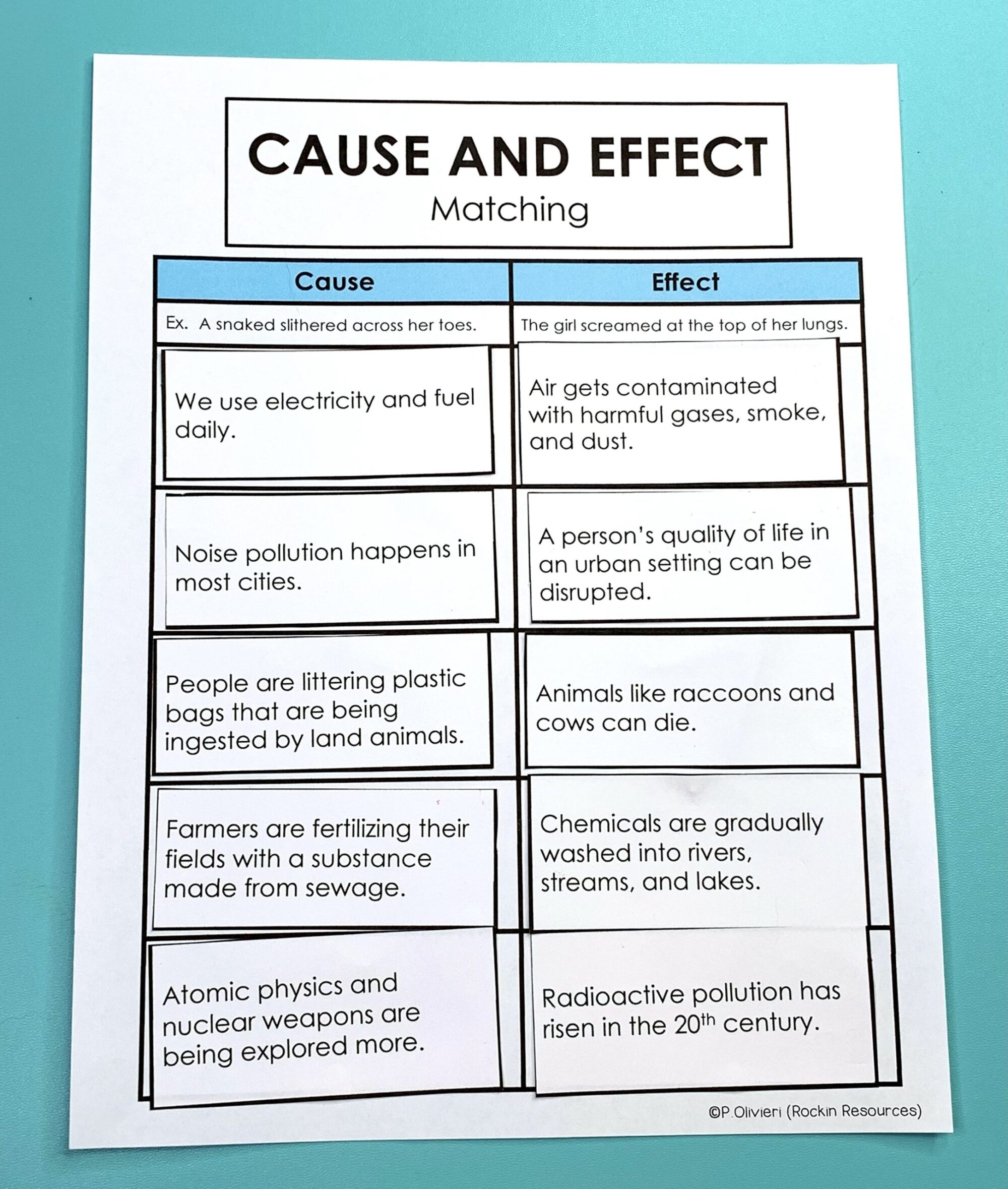 activities for cause and effect essay