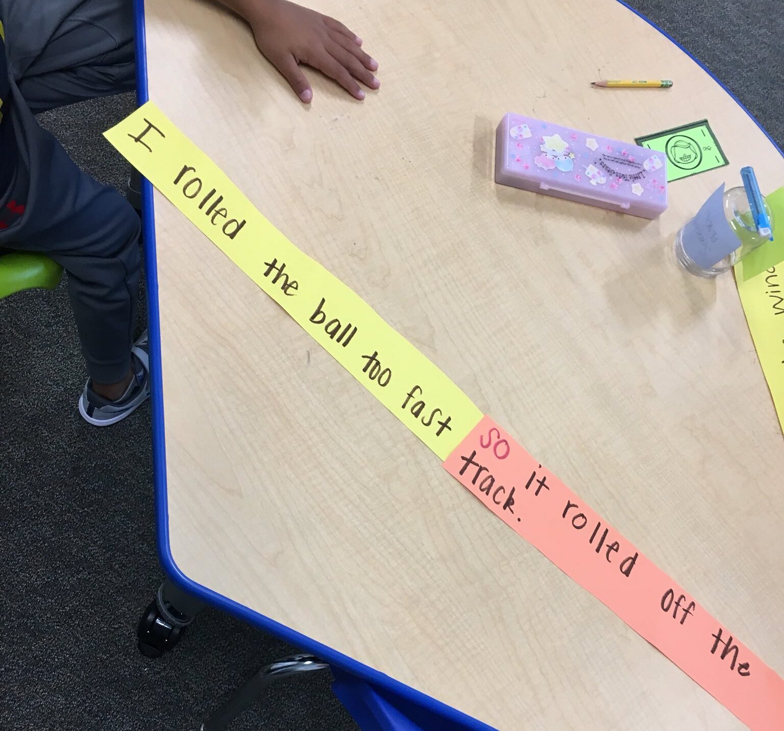 Cause and effect sentence strip activity 
