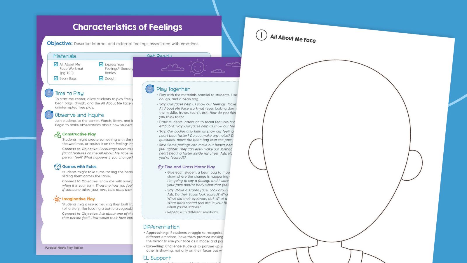 Play and Learn with This Free Characteristics of Feelings Lesson Flat lays of Characteristics of Feelings lesson