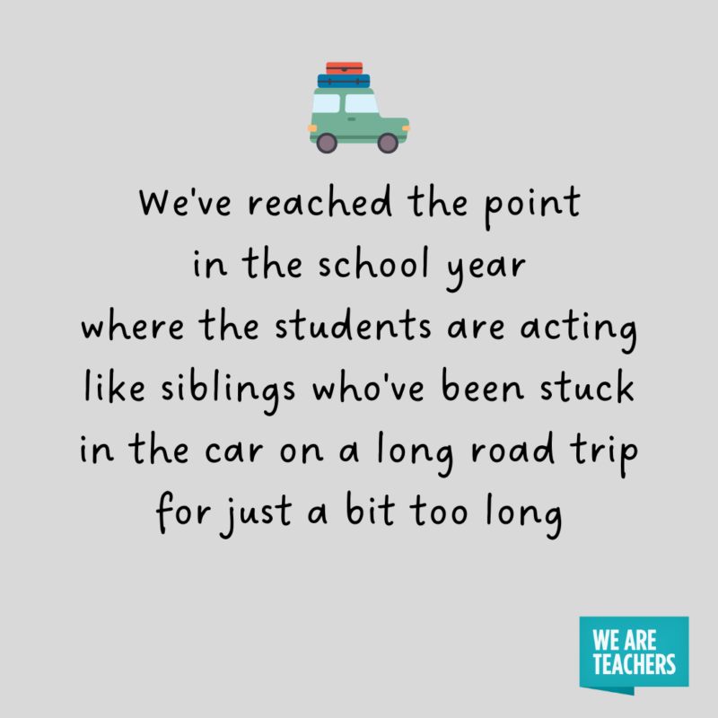 students acting like siblings on a road trip end-of-school-year memes
