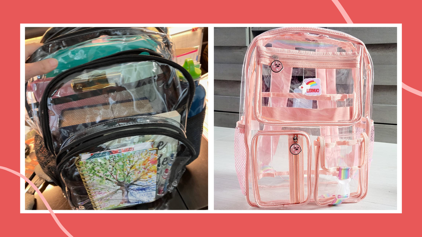 clear backpacks feature