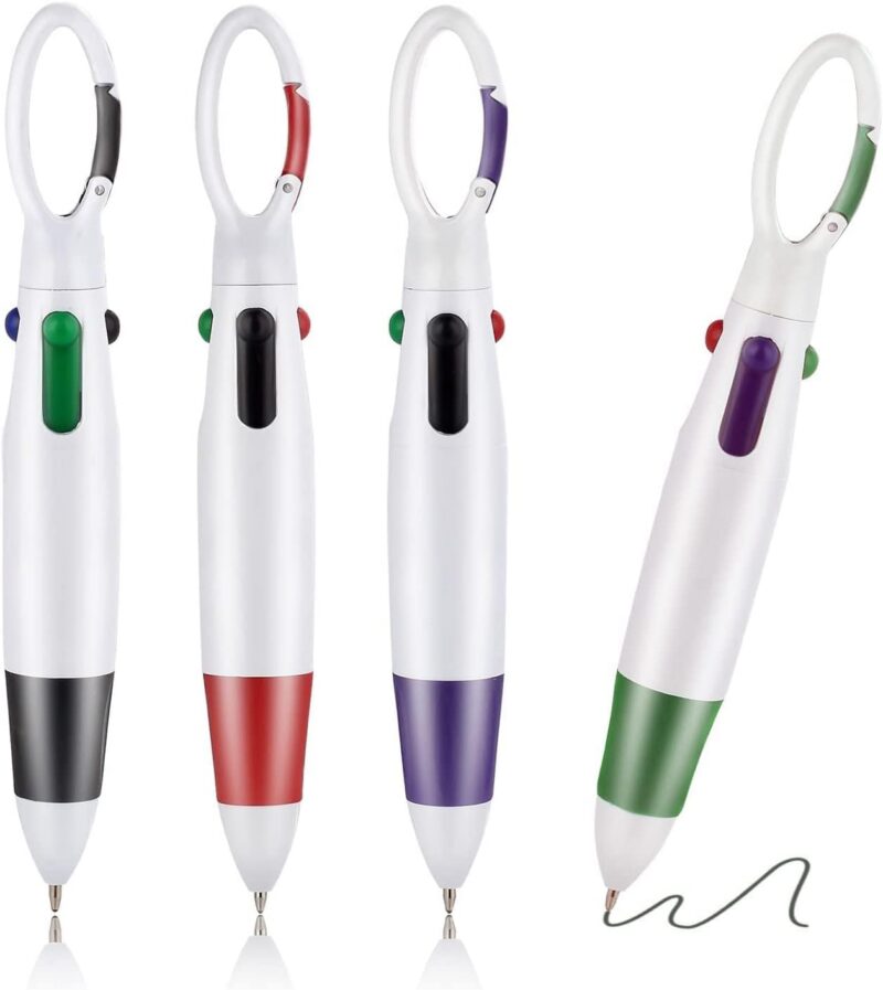 4 short pens with four colors each and a clip on the end