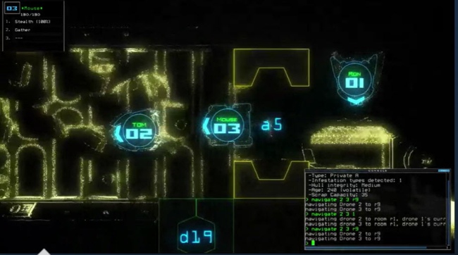 Screenshot from Duskers, a coding game