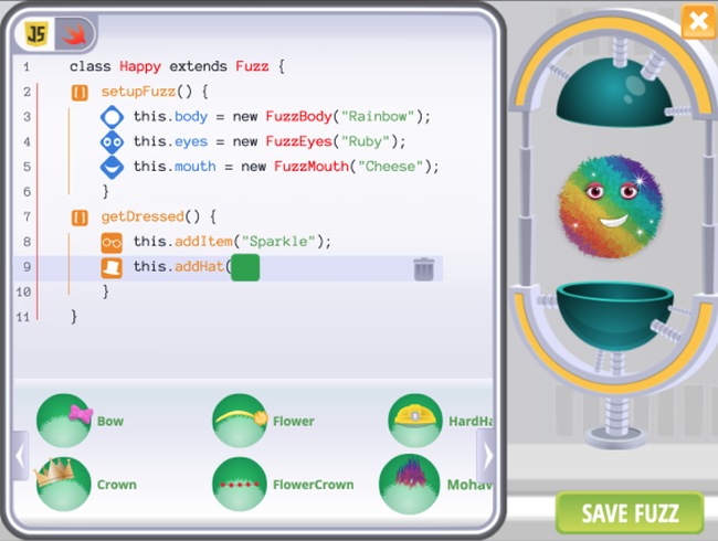 Screenshot of one of Kodable's coding games for kids