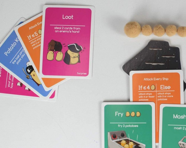 Cards for coding game called Potato Pirates