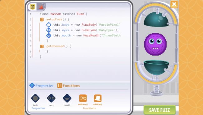 Screenshot of a Kodable coding game