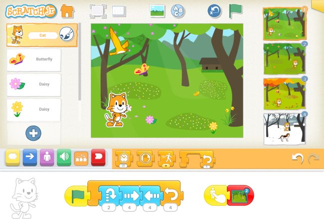 Screenshot from Scratch Jr coding app