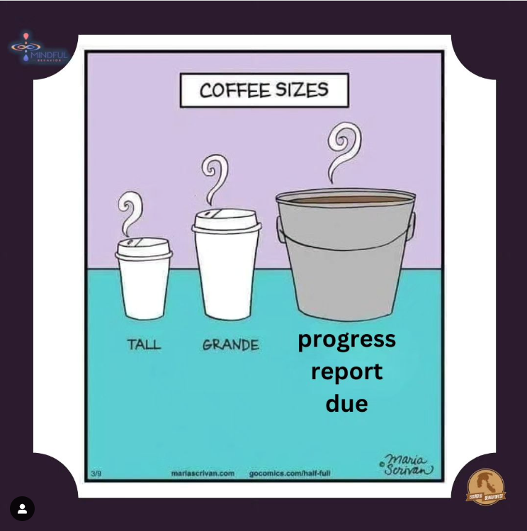 progress report coffee meme